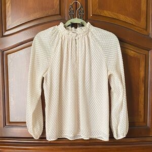 Ann Taylor Cream Textured Blouse
